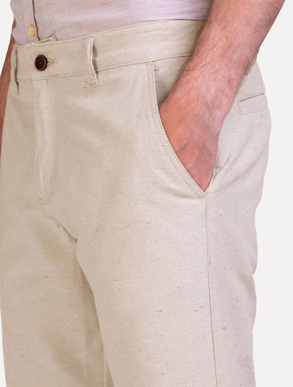 Bermuda Aramis Masculina Chino Fishbone Cáqui Claro