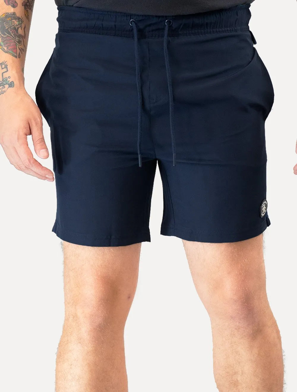Short Original Penguin Masculino D'Água Logo Patch Azul Marinho