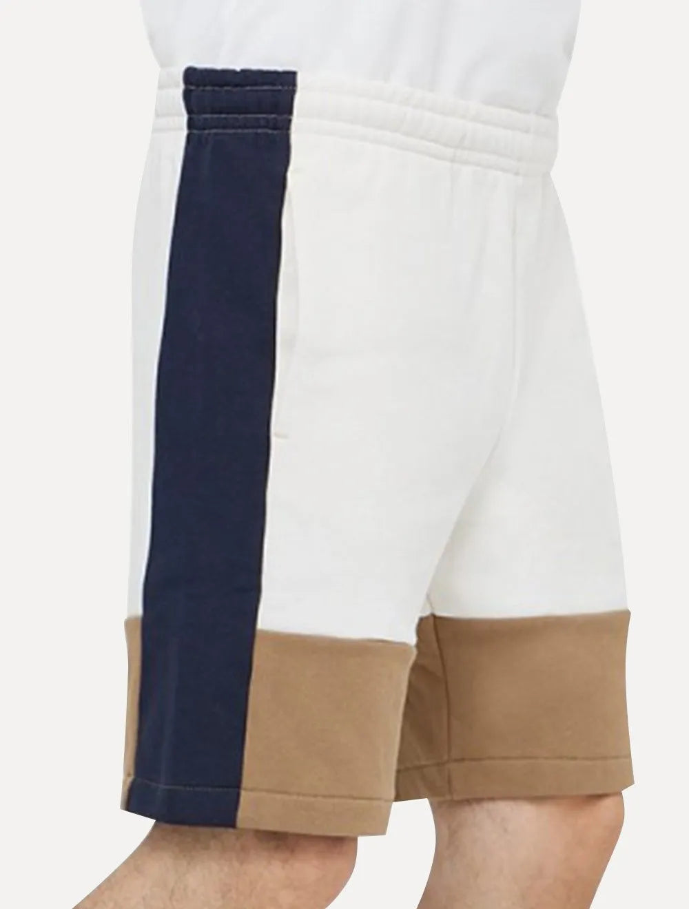 Bermuda Lacoste Masculina Moletom Fleece Lateral Sash Off-White