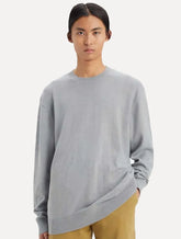 Suéter Levis Masculino Crewneck Red Tab Cinza Médio