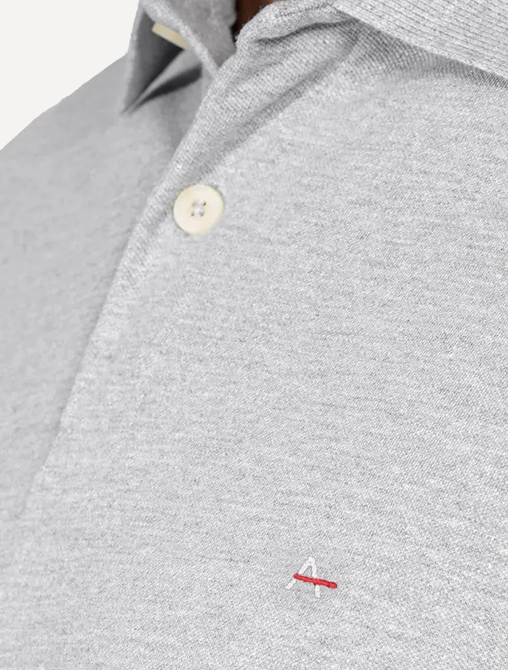 Polo Aramis Masculina Basic Piquet Light Logo Cinza Mescla