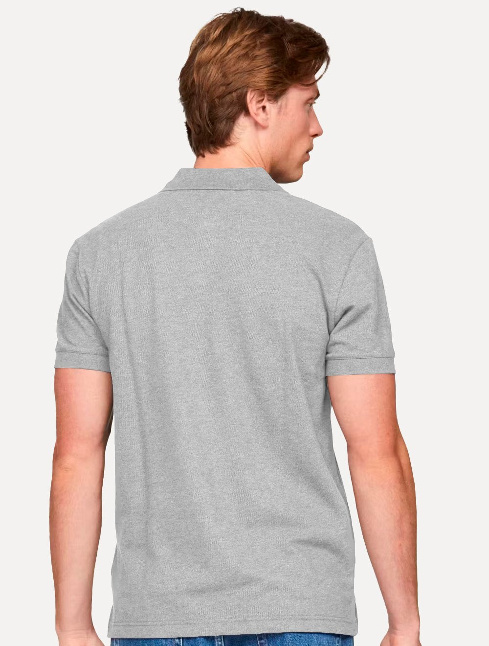 Polo Tommy Jeans Masculina Regular Heather XS Badge Cinza Mescla