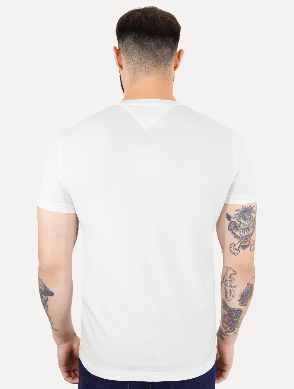 Camiseta Tommy Hilfiger Masculina Slim Fit Essential Stretch Branca