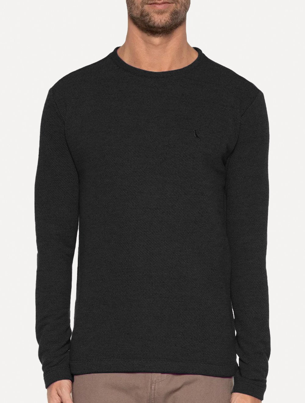 Moletom Reserva Masculino Moletinho Careca Logo Preto Mescla