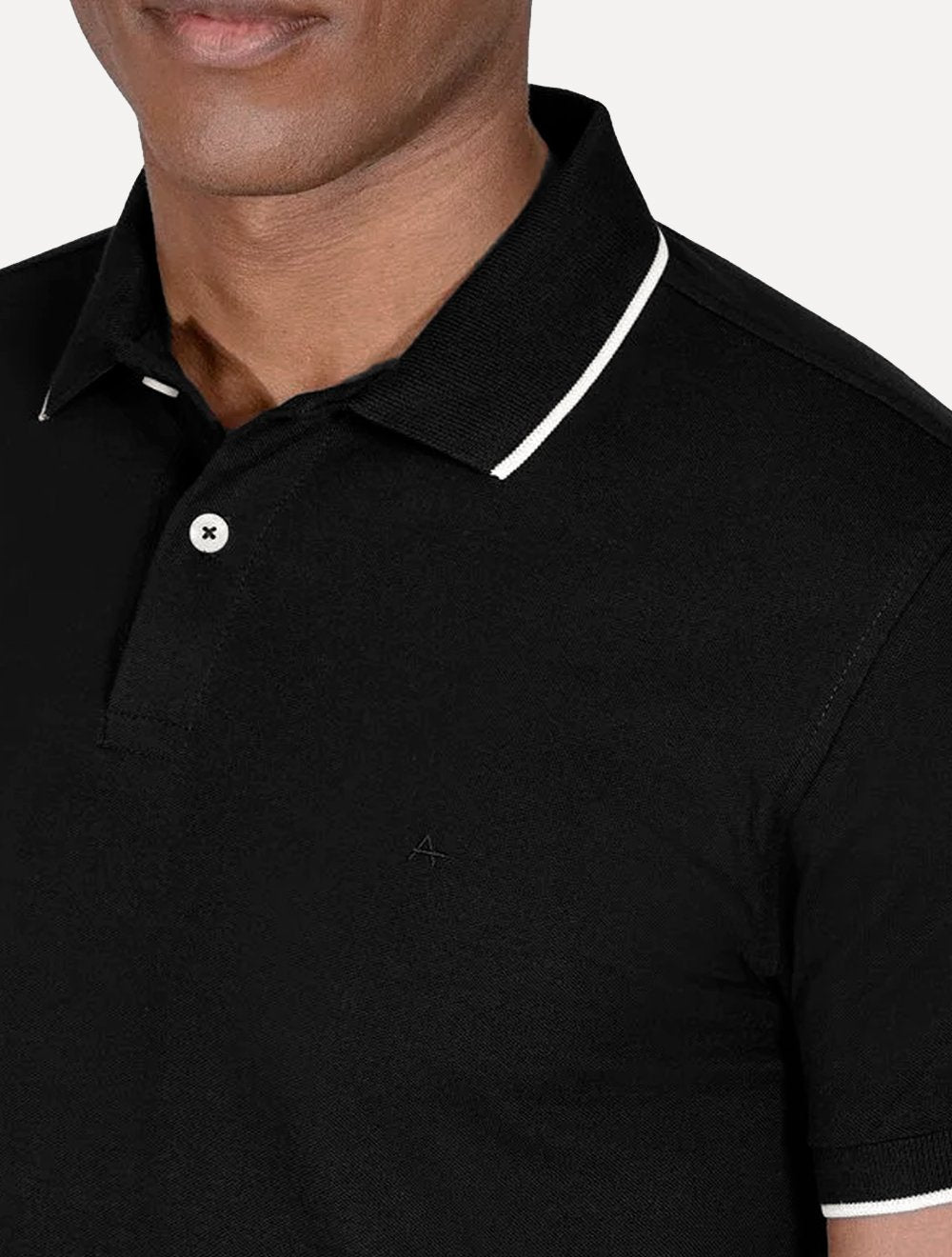 Polo Aramis Masculina Piquet Off Friso Preta