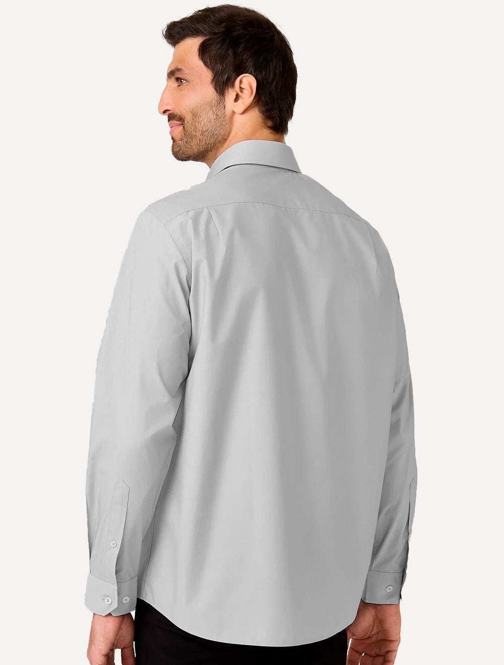 Camisa Dudalina Masculina Comfort Tricoline Lisa Cinza Claro