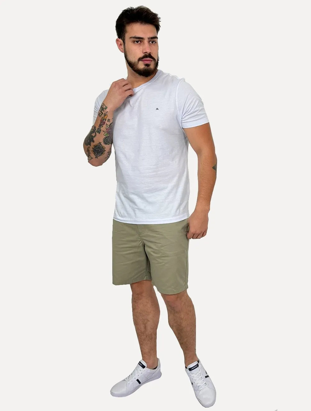 Bermuda John John Masculina Straight Cotton Luca Cáqui