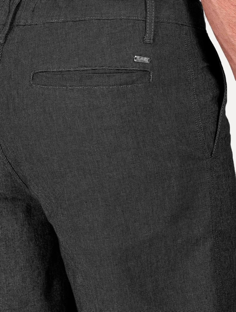 Bermuda Aramis Masculina Chino Cotton Sarja Cadarço Preto Mescla