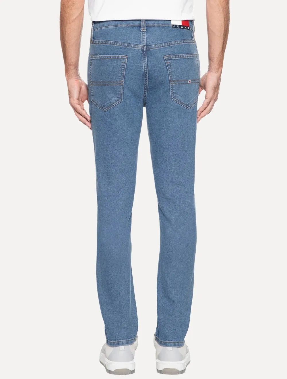 Calça Tommy Jeans Masculina Skinny Simon Flag Azul