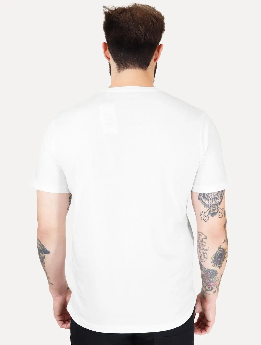 Camiseta Calvin Klein Jeans Masculina Frontal CK Rubber Relevo Branca
