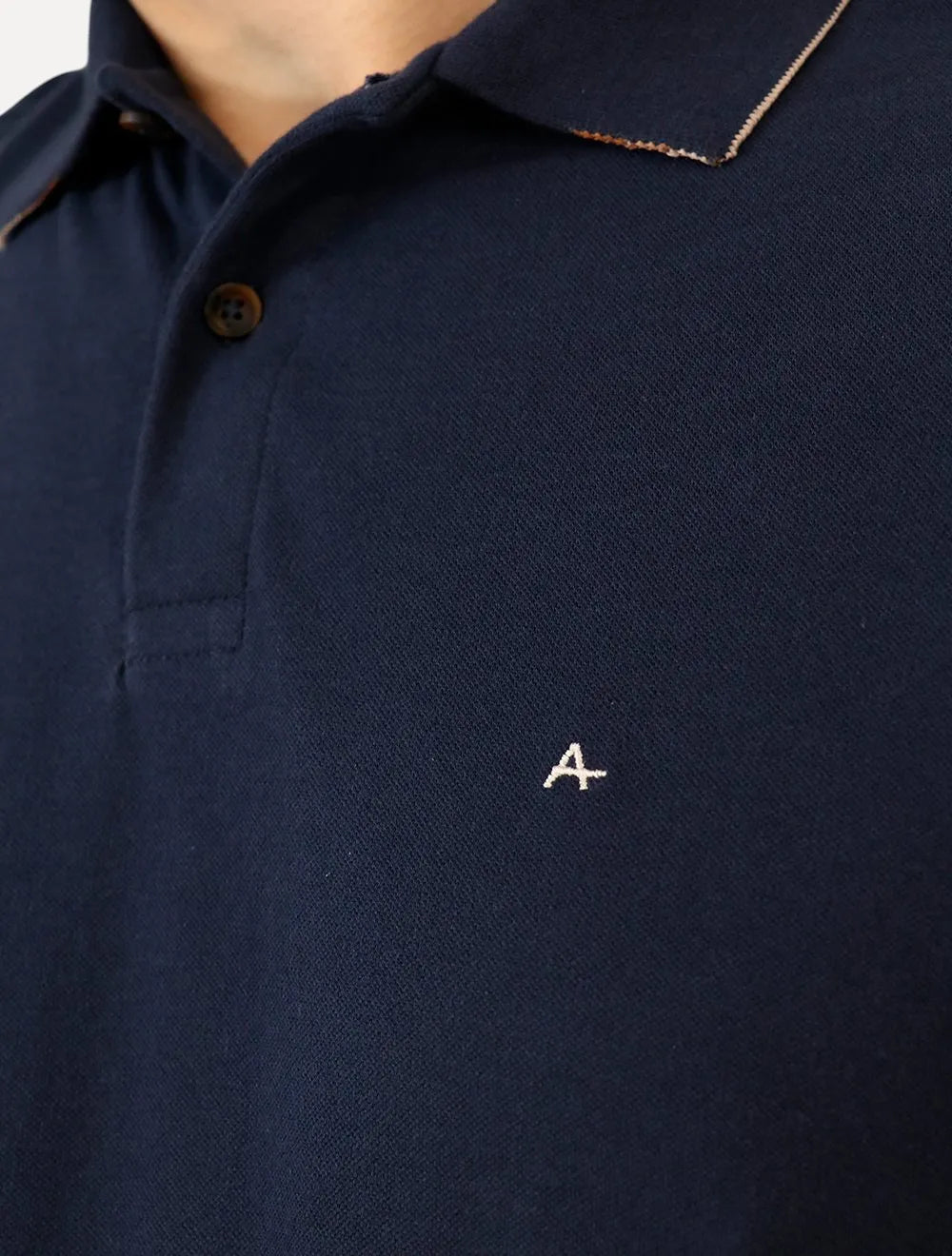 Polo Aramis Masculina Piquet Inner Frieze Azul Marinho