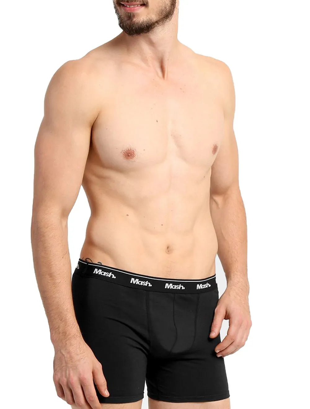 Cueca Mash Boxer Cotton Basic Branca/Preta Pack 2UN