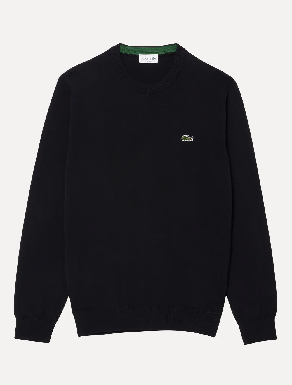 Suéter Lacoste Masculino Regular Fit Gola Redonda Logo Preto