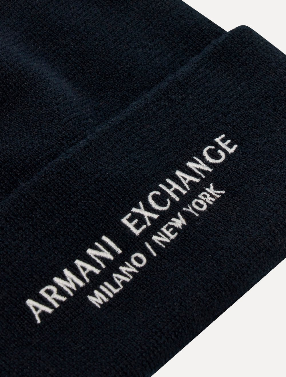 Gorro Armani Exchange Tricô Essential Name Embroidery Azul Marinho