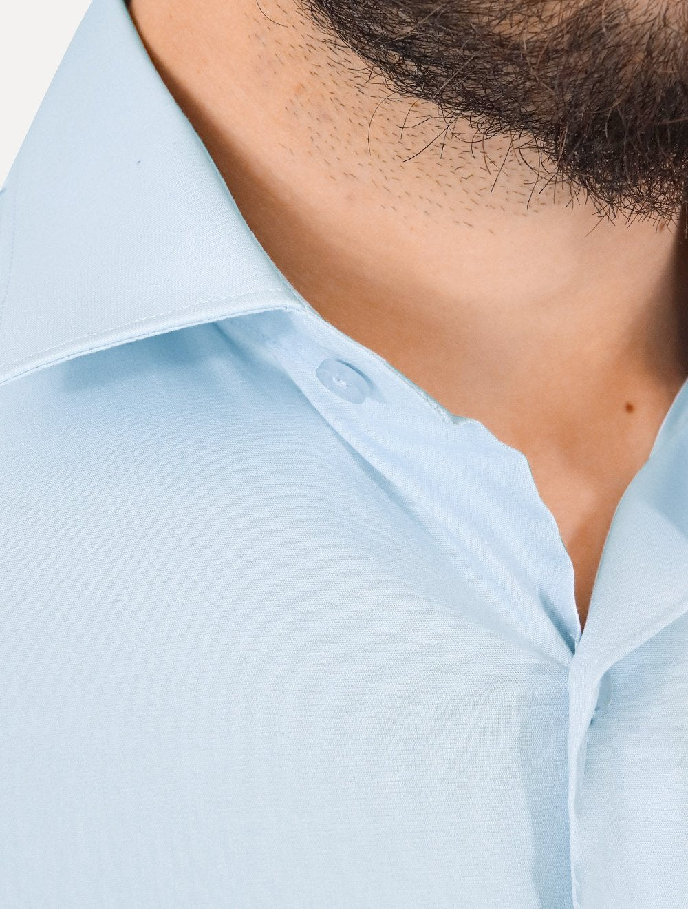 Camisa Aramis Masculina Slim Tricoline Liso Stretch Azul Claro