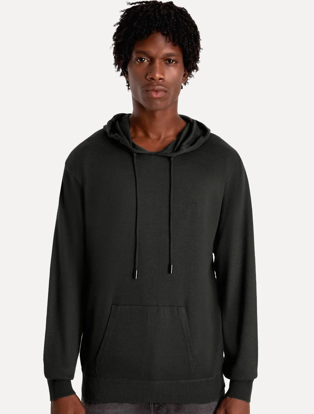 Blusa Ellus Tricot Masculina Cotton Poly Hood Grafite Mescla