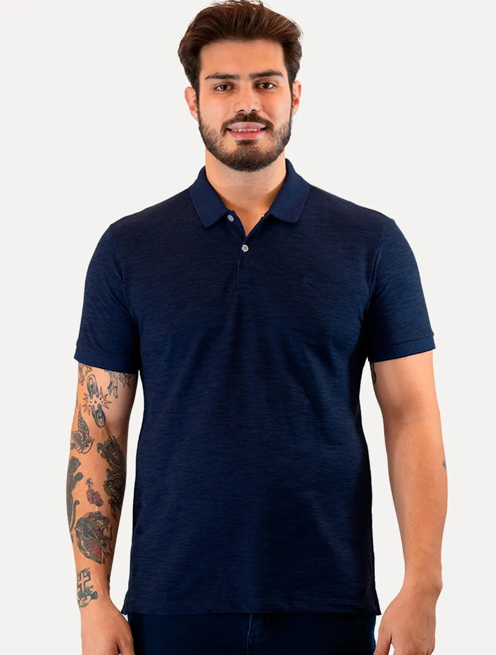 Polo Original Penguin Masculina Piquet Flamê Azul Marinho