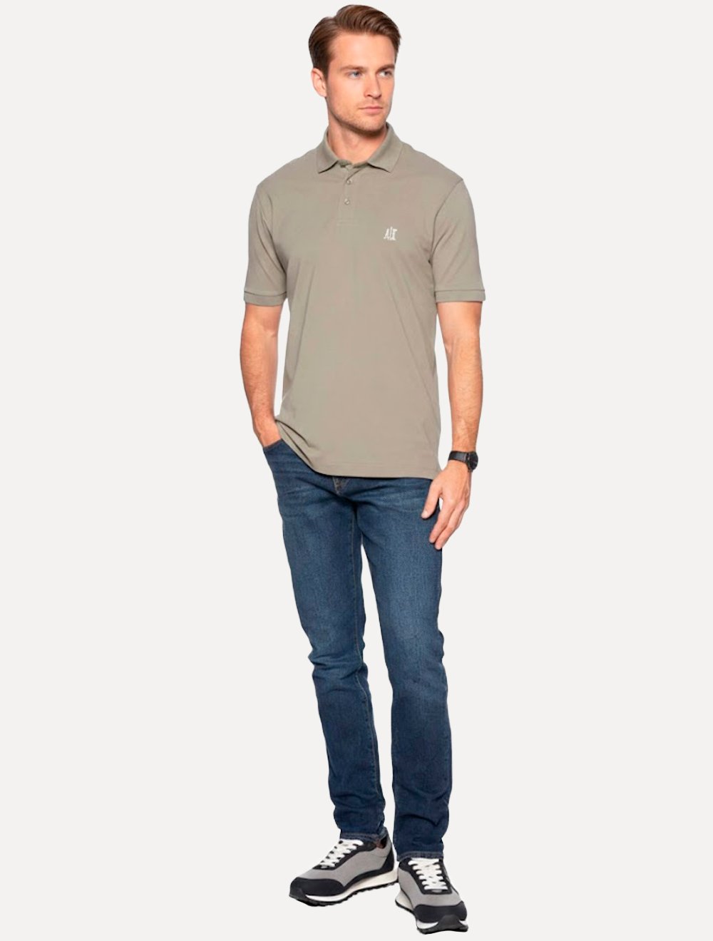 Calça Jeans Armani Exchange Masculina Skinny Fit 5 Pockets Azul Escuro