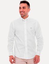 Camisa Tommy Hilfiger Masculina Regular Fit Classic Collar Branca