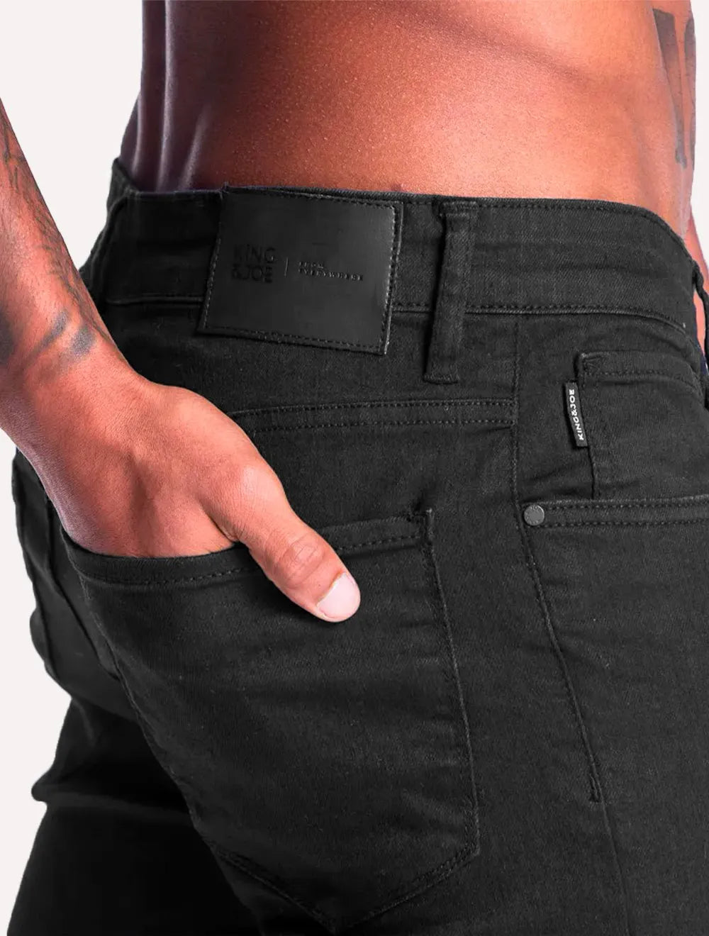 Calça King & Joe Jeans Masculina Slim Flex Black Preta