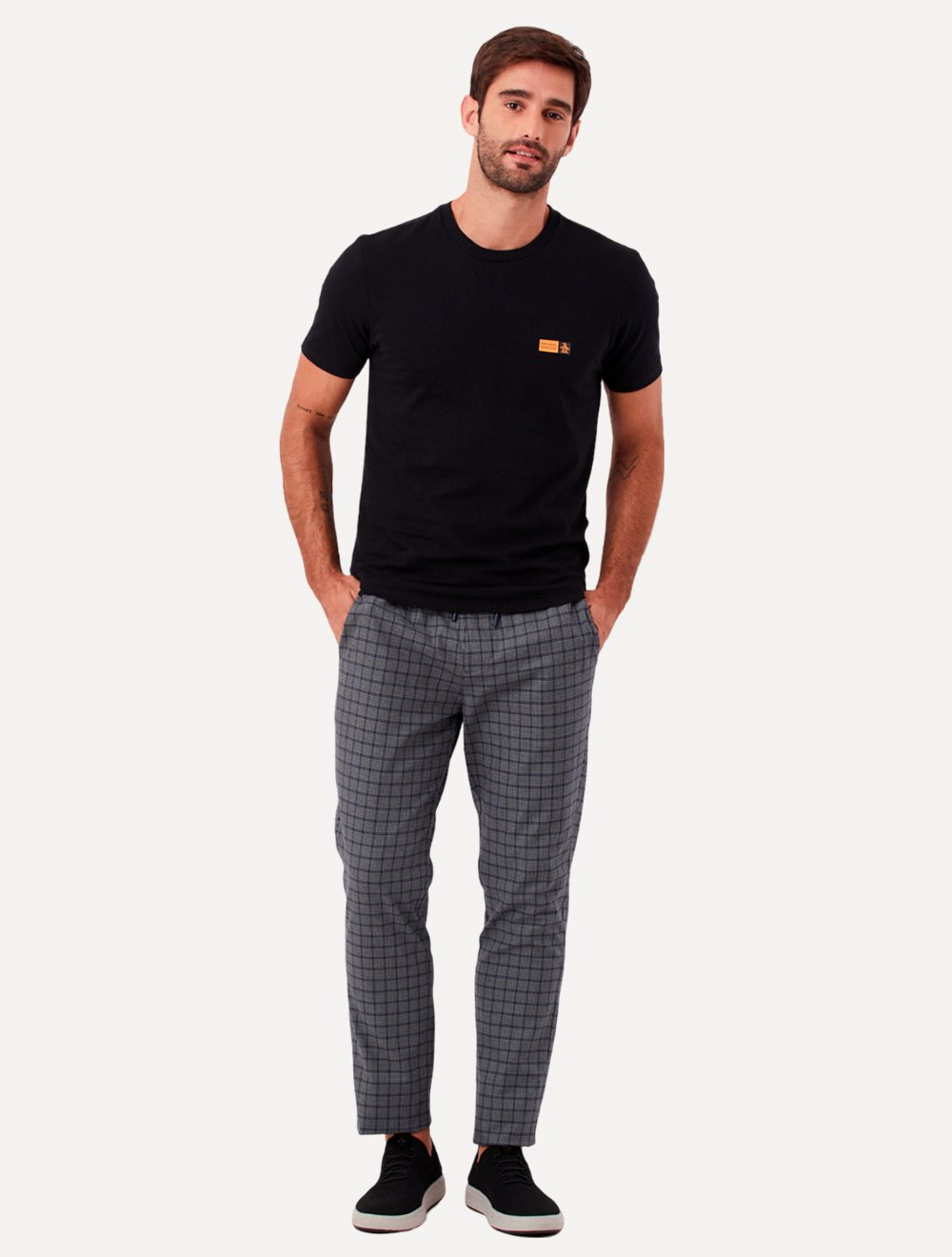 Camiseta Original Penguin Masculina Slim Rubber Logo Preta