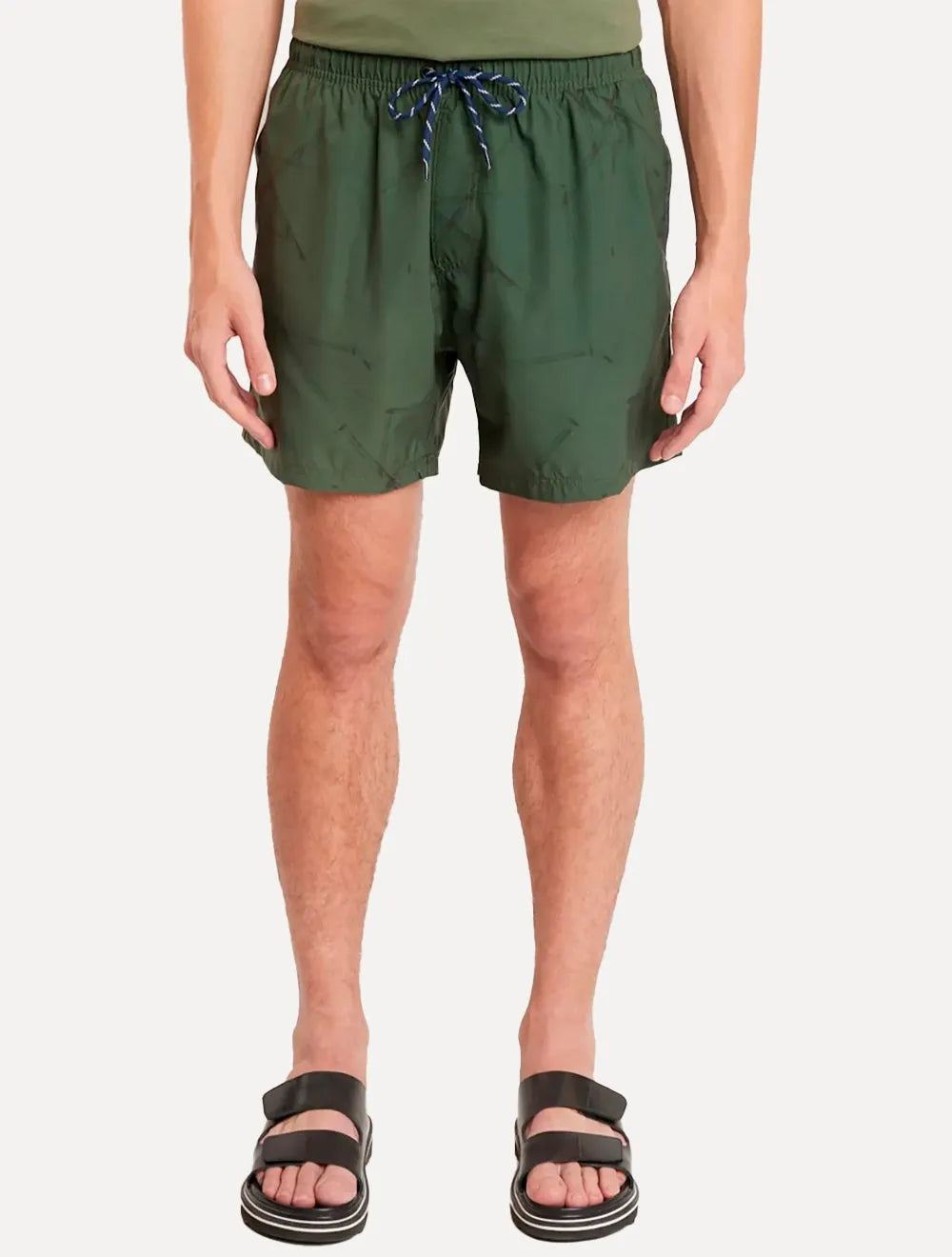 Short Aramis Masculino D'Água Elastico Estampado Traços Verde Escuro