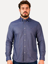 Camisa Tommy Hilfiger Masculina Regular Core Oxford Marinho Mescla