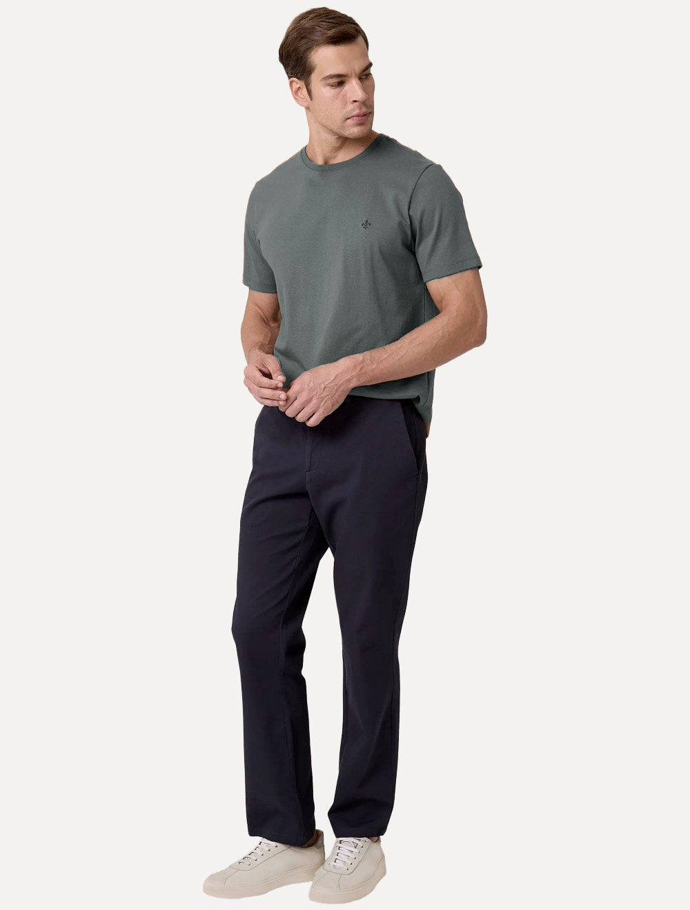 Camiseta Dudalina Masculina Essentials Mono Logo Cinza Escuro