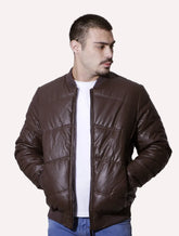 Jaqueta Victory Eagle Masculina PU Leather Bomber Marrom