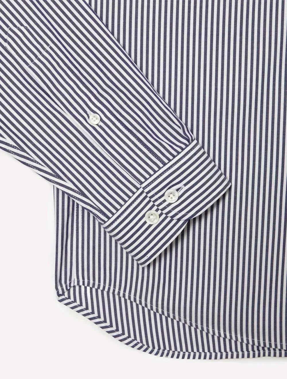 Camisa Lacoste Masculina Regular Striped Cotton Azul Marinho/ Branca