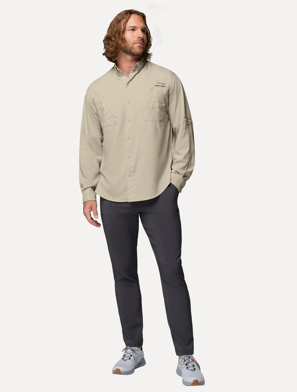 Camisa Columbia Masculina Tamiami II Fossil Cáqui