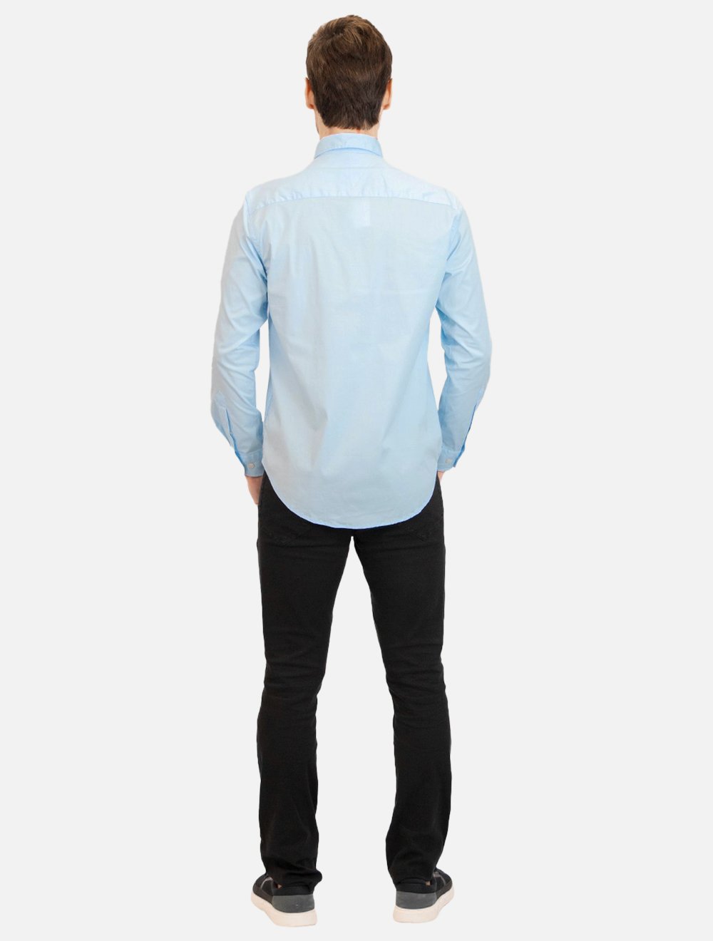 Camisa Tommy Hilfiger Masculina Regular Core Flex Poplin Azul Médio