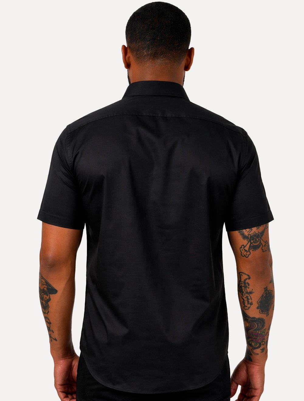 Camisa Aramis Masculina Manga Curta Slim Cetim Hudson Preto