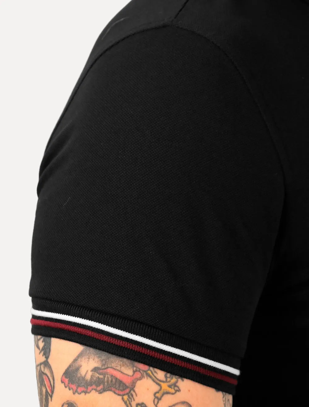 Polo Tommy Hilfiger Masculina Slim Tipped Collar Preta