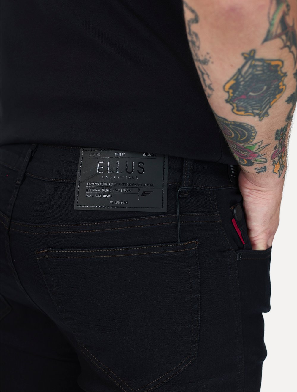 Calça Ellus Jeans Masculina Firt Black Slim 5 Pockets Preta