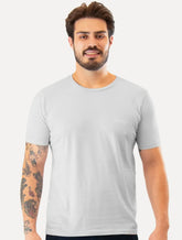Camiseta Guess Masculina Small Silk Logo Cinza Claro