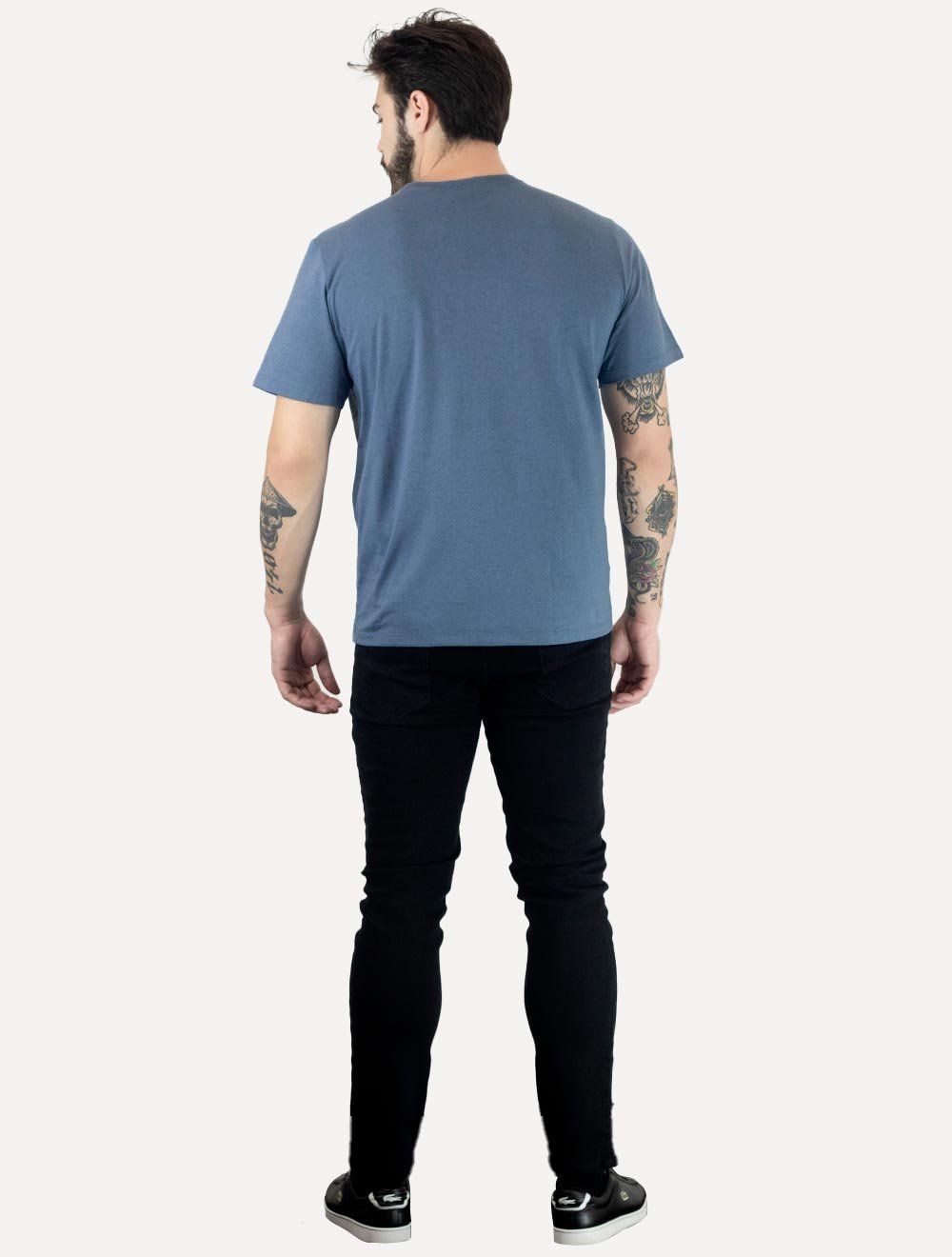 Camiseta Dudalina Masculina Melange Color Azul Médio