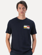 Camiseta Tommy Hilfiger Masculina Colour Flag Tee Azul Marinho