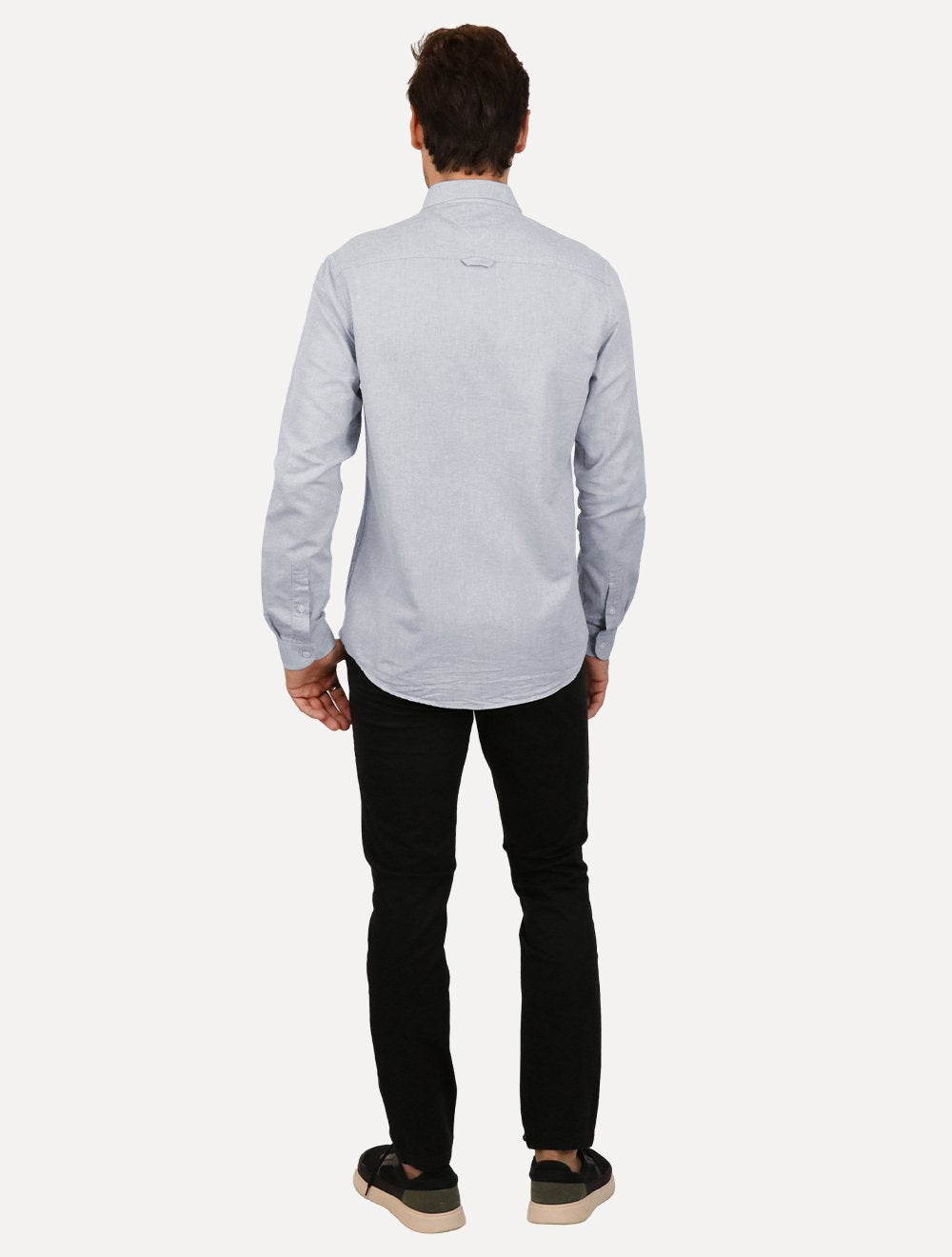 Camisa Tommy Jeans Masculina Regular Classic Oxford Pocket Azul Escuro