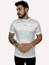 Camiseta John John Masculina Regular Noise Block Branca/Cinza