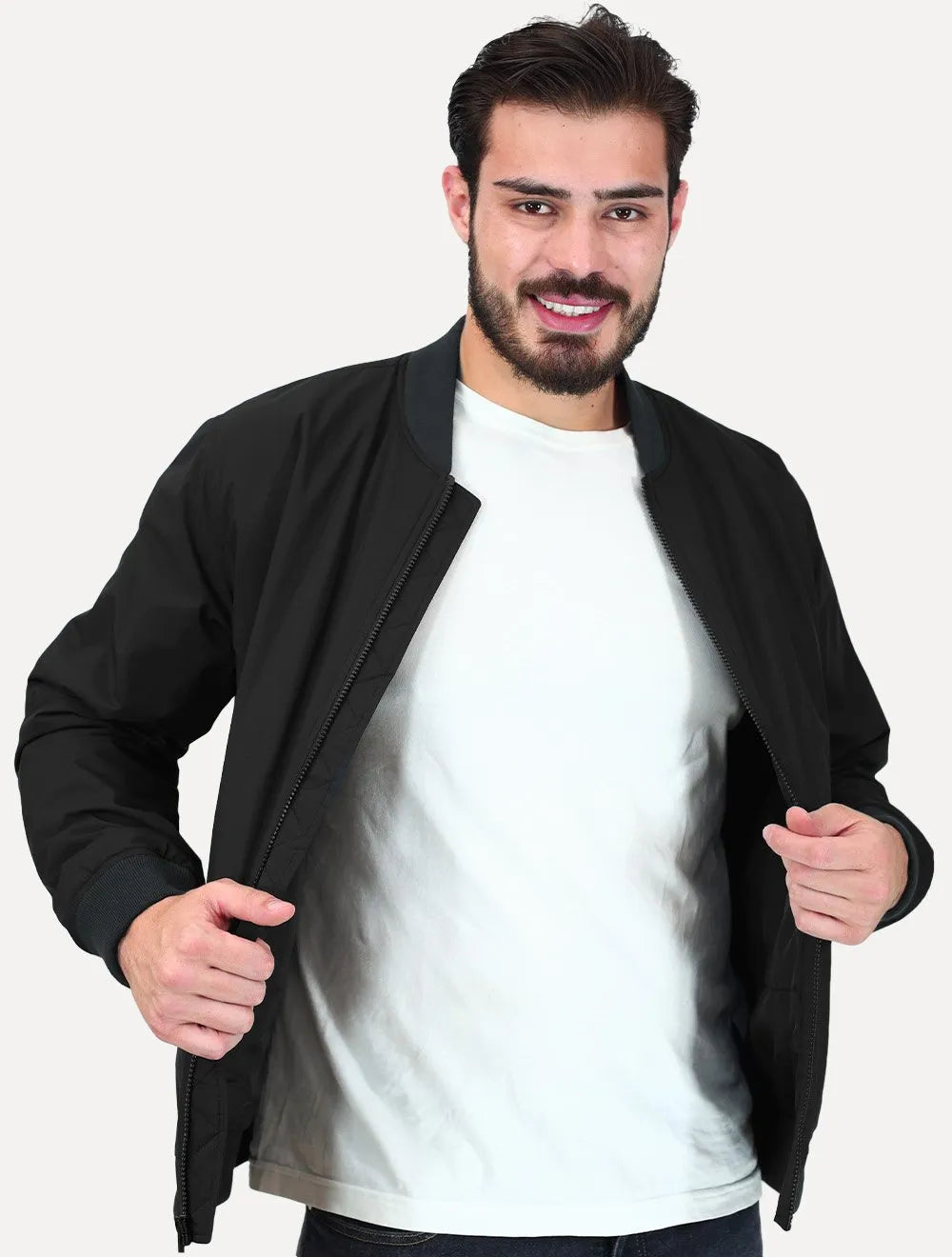 Jaqueta Levis Masculina Corta Vento Bomber Jacket Preta