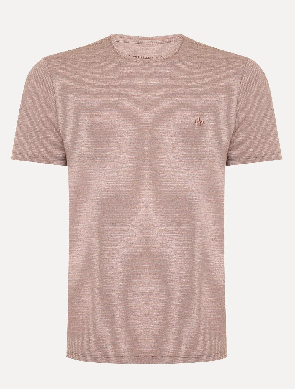 Camiseta Dudalina Masculina Mini Stripes Rosa Médio