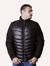 Jaqueta Victory Eagle Masculina Metalizada Puffer Recorte Preta