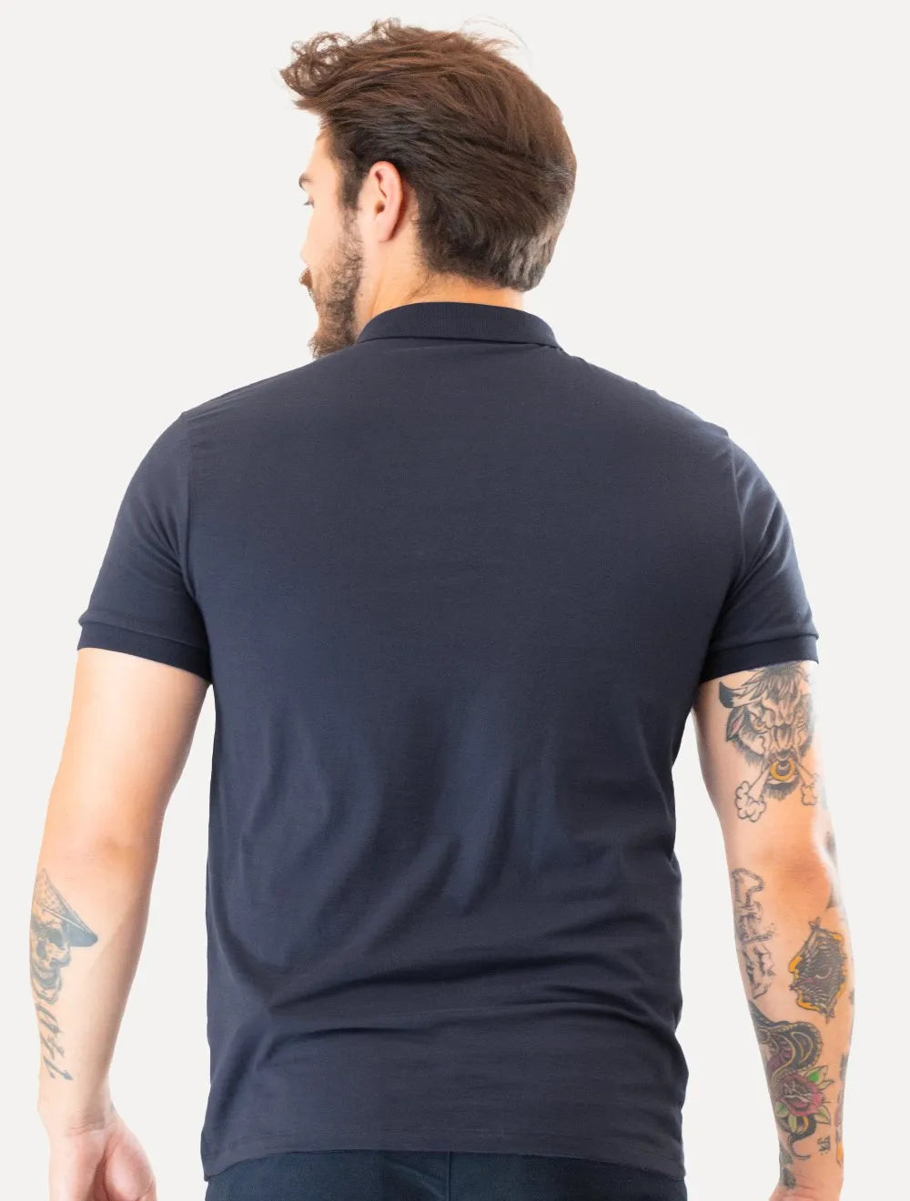 Polo Colcci Masculina Malha Class Navy Logo Azul Marinho