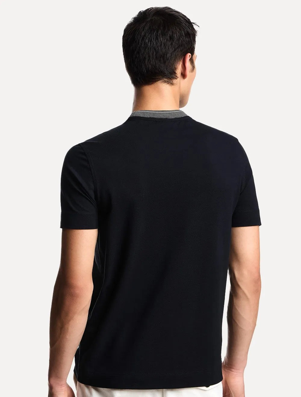 Camiseta Emporio Armani Masculina Pique Light Logo EA Bordado Azul Marinho