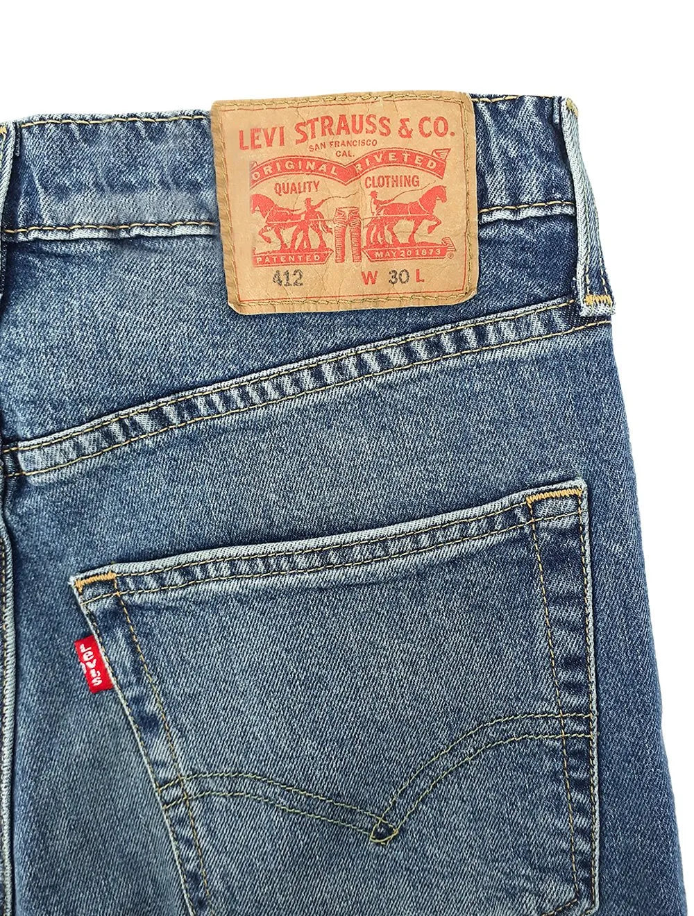 Bermuda Levis Jeans Masculina 412 Slim Shorts Stretch Destroyed Azul