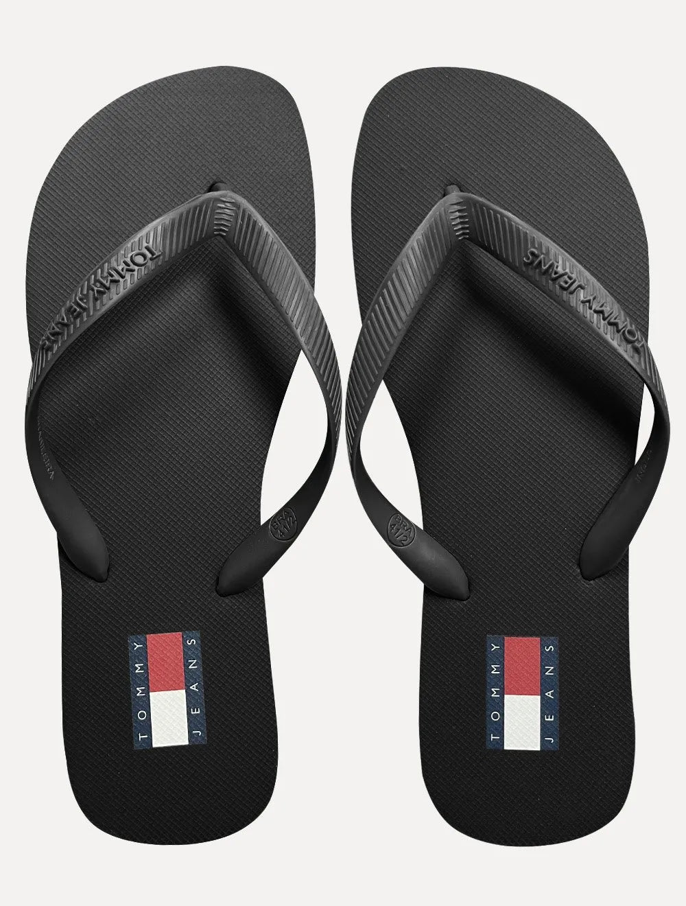 Chinelo Tommy Jeans Rubber Strip Logo Beach Preto
