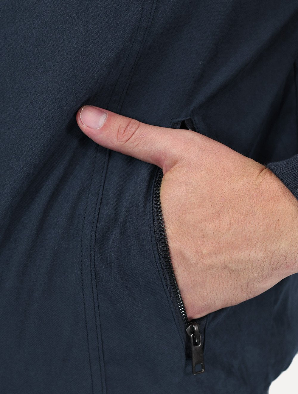 Jaqueta Dixen Masculina Sarja Forrada Zíper Frontal Azul Marinho