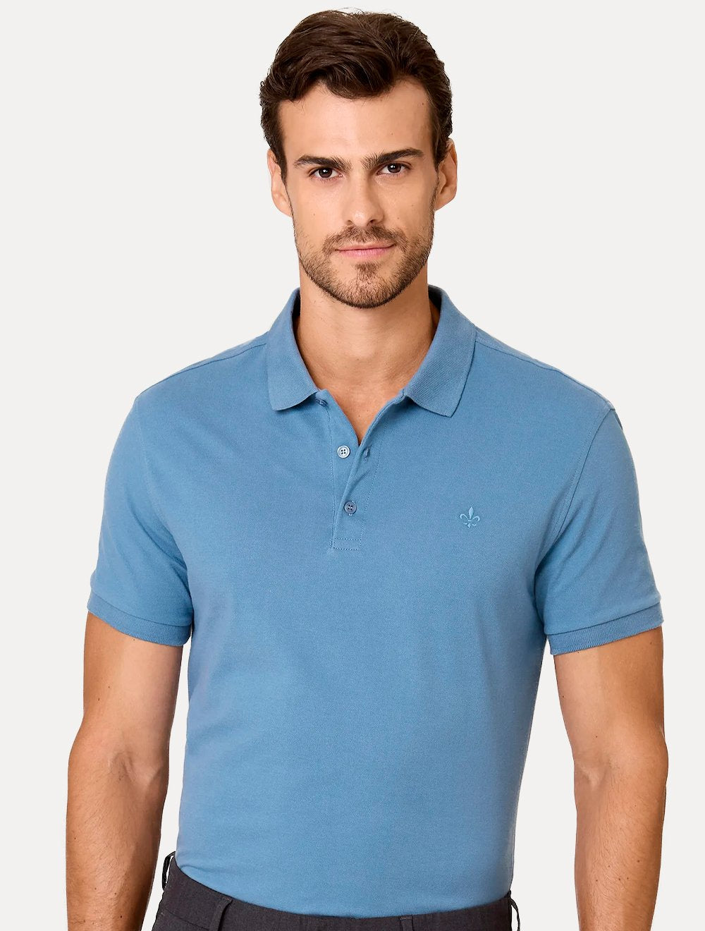 Polo Dudalina Piquet Essential Color Azul Médio