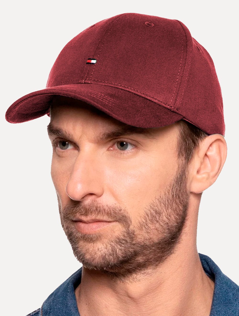 Boné Tommy Hilfiger Masculino Classic Cap Flag Tape Vermelho Escuro
